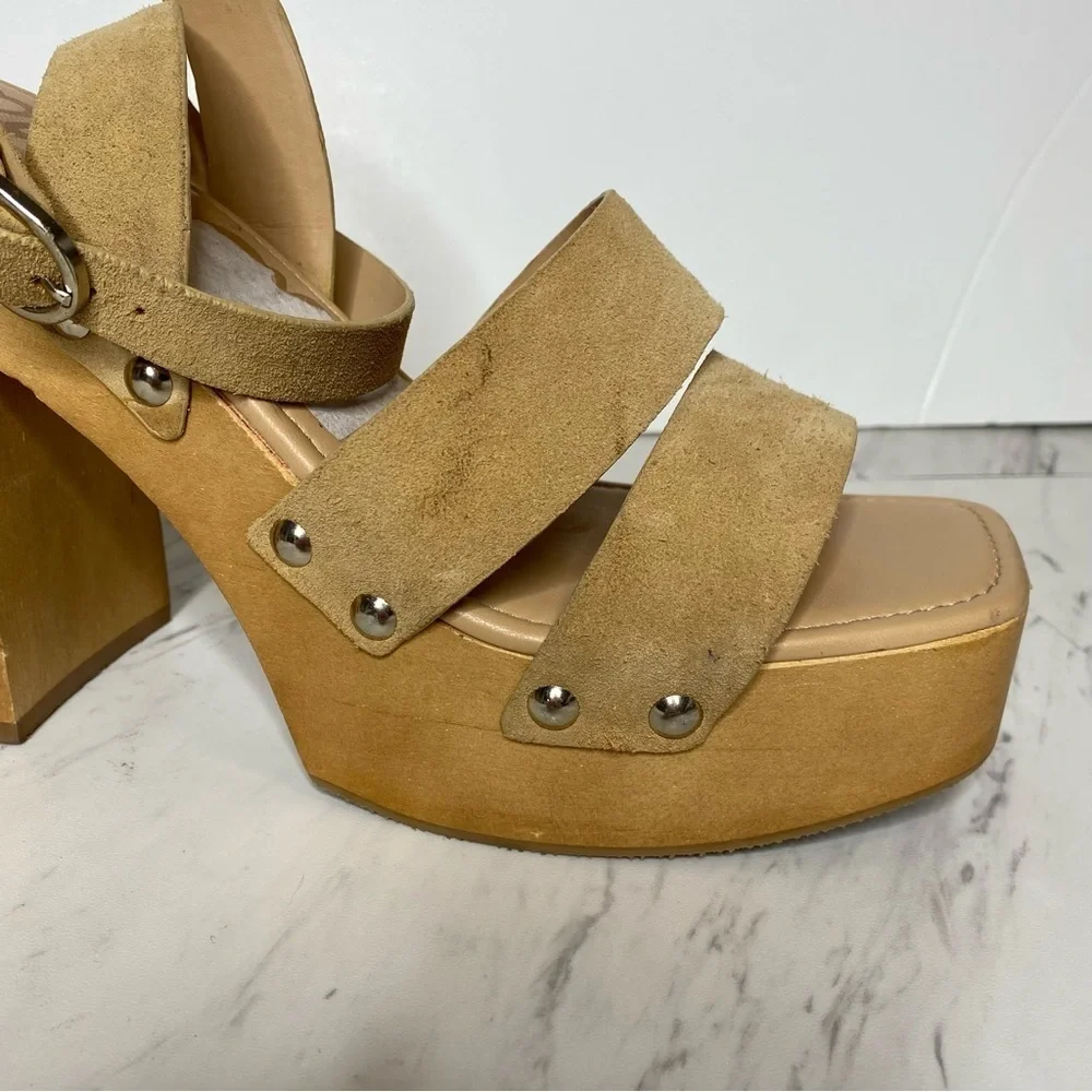 Sam Edelman Rosalind Tan Platform Heeled Sandal 9.5
